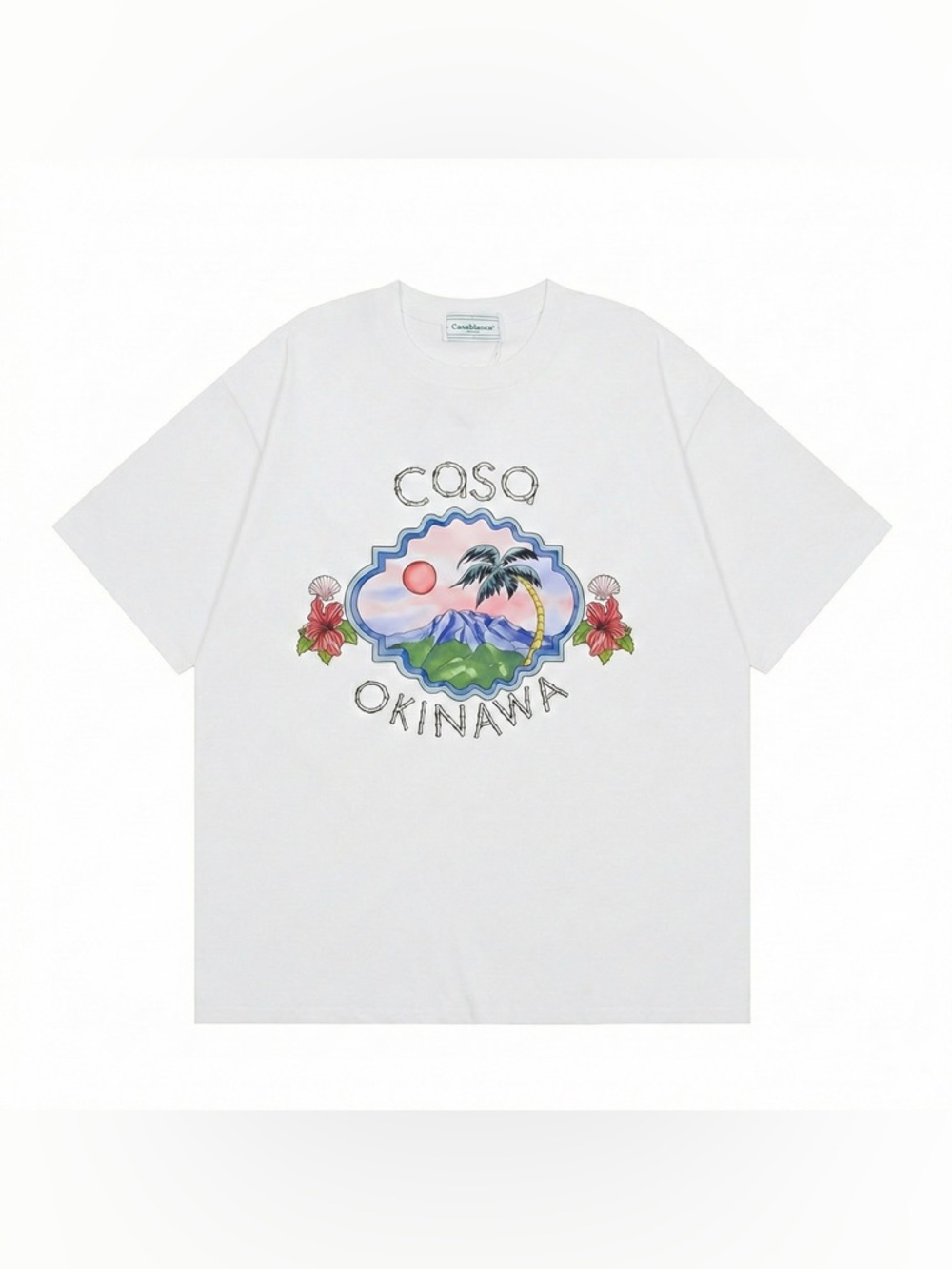 Casablanca White 'Okinawa' Graphic Short Sleeve Tee